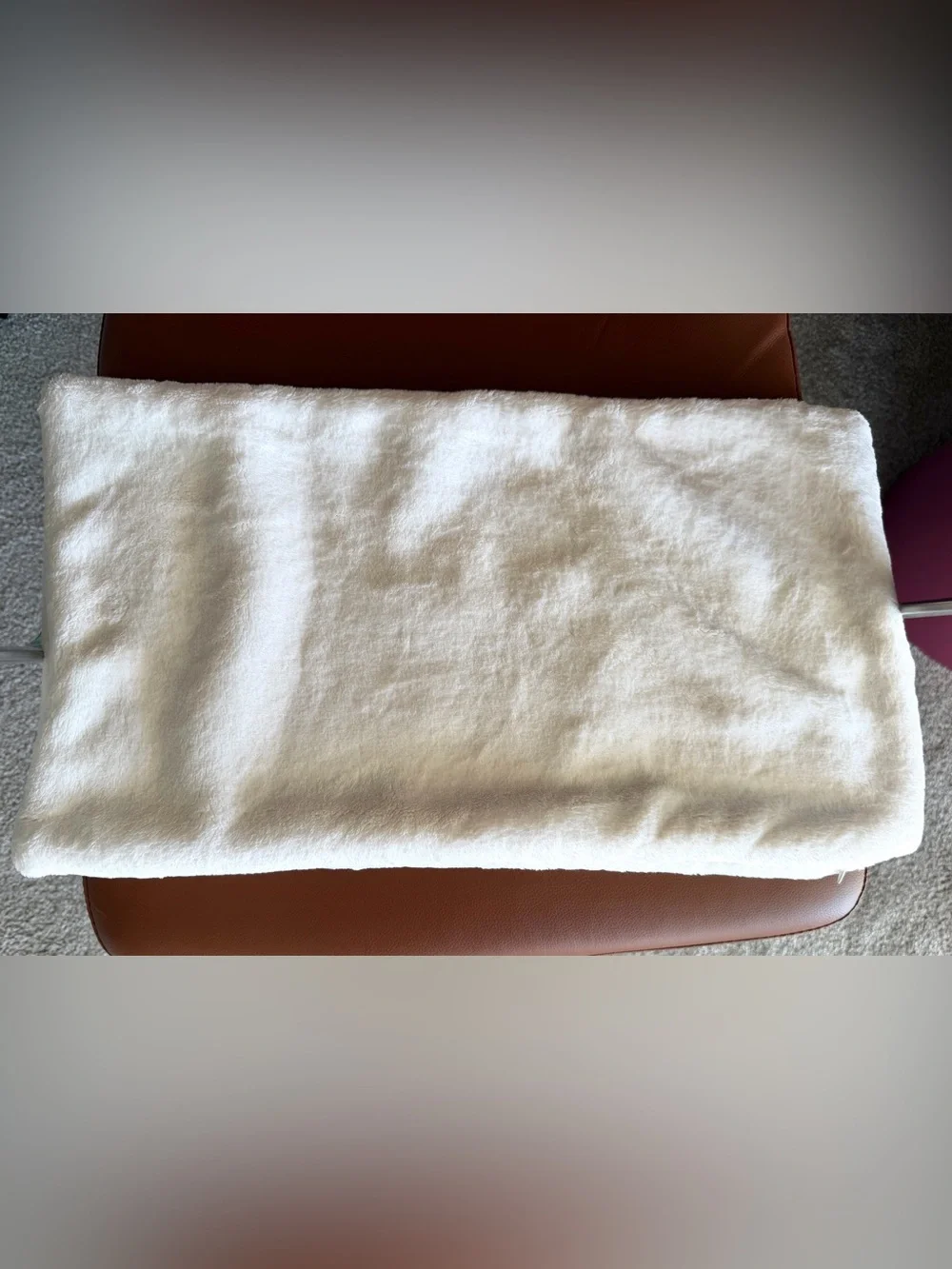 NWT The Company Store PLUSH Ivory Soft Microfleece Lumbar Pillow COVER - 12x21